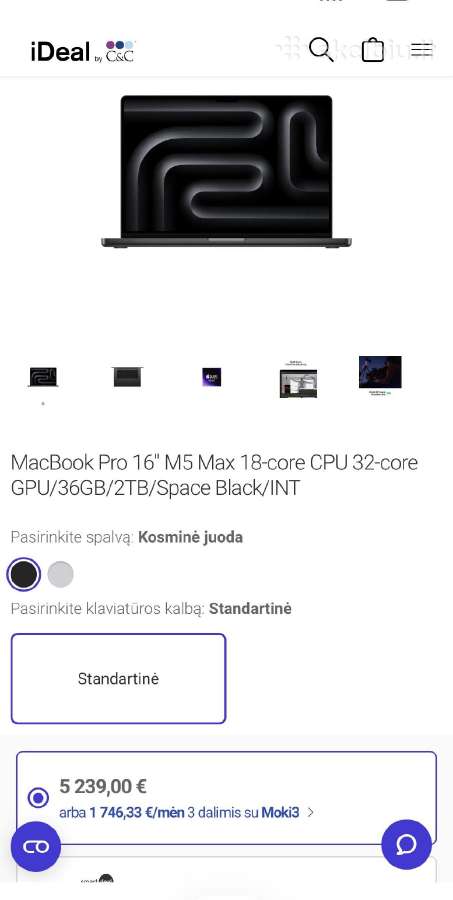 Naujas Apple MacBook Pro 16 - inch M5 Max 2tb - nuotraukos Nr. 2