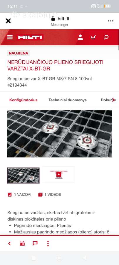 Nerūdijančiojo plieno sriegiuoti varžtai X-bt-gr - nuotraukos Nr. 2