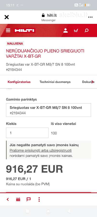 Nerūdijančiojo plieno sriegiuoti varžtai X-bt-gr - nuotraukos Nr. 3