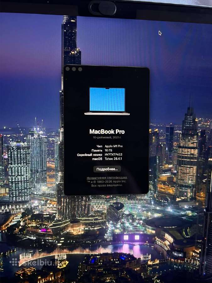 MacBook Pro 16 M1 Pro / 16gb / 1tb SSD (2021) - nuotraukos Nr. 10