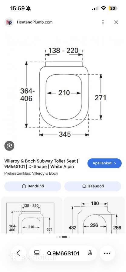 Ieškau pirkti dangčio Villeroy & Boch - nuotraukos Nr. 2