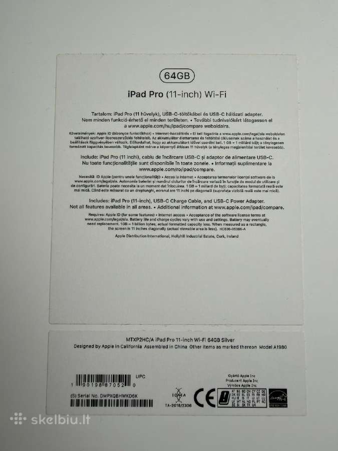 iPad Pro 11", 64gb Space Gray - nuotraukos Nr. 6