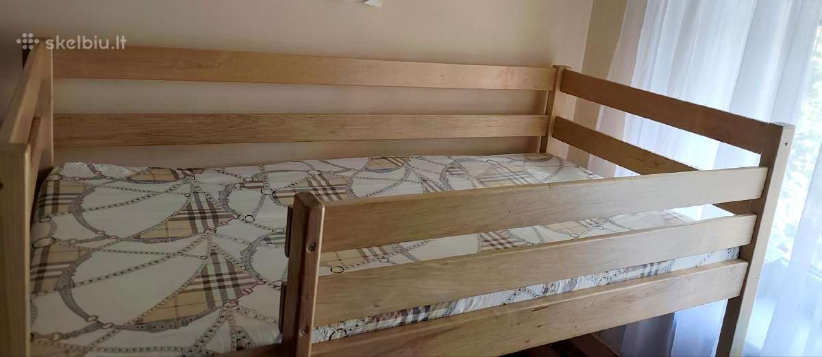 Rankų darbo dviaukštė lova iš natūralios guobos - nuotraukos Nr. 4