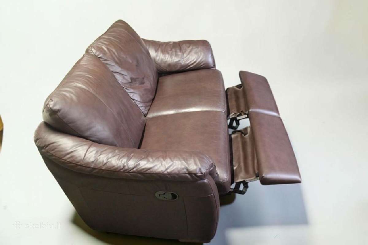 Natūralios odos sofa (ąžuolinis rėmas) - nuotraukos Nr. 29