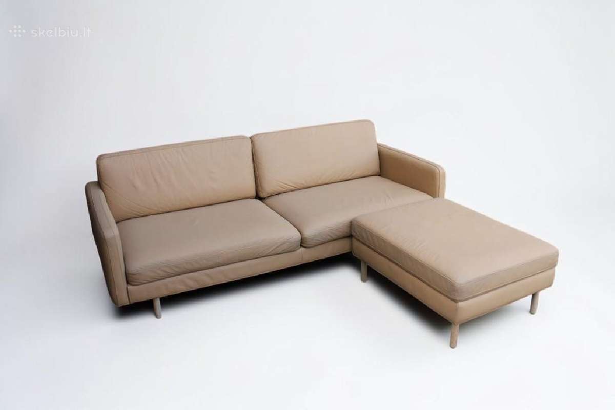 Natūralios odos sofa (ąžuolinis rėmas) - nuotraukos Nr. 30