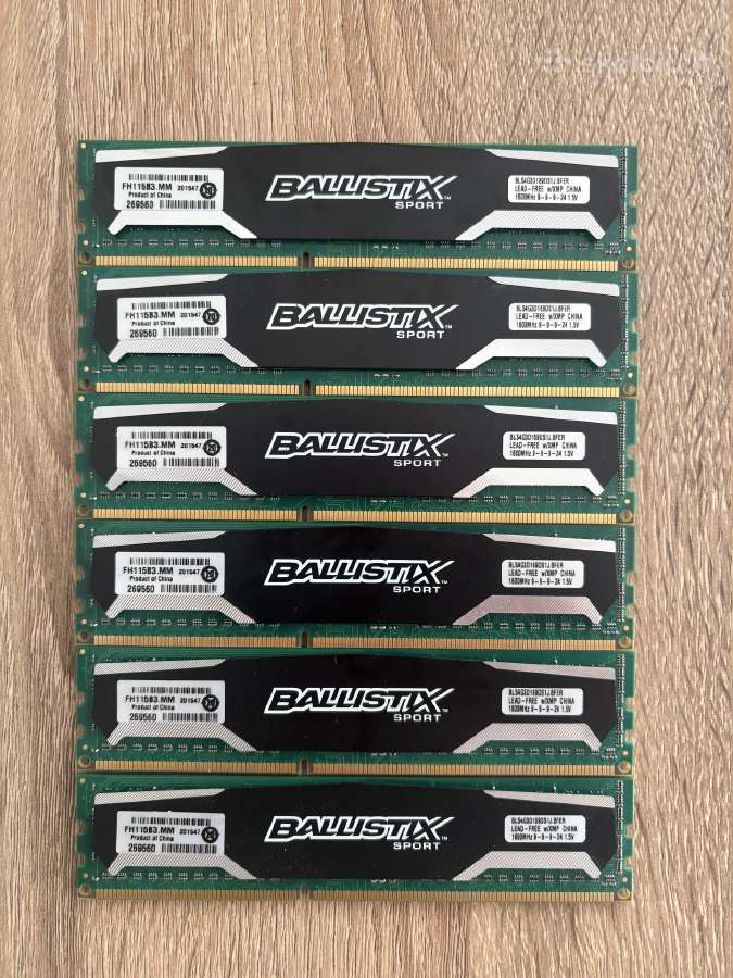 24gb Ddr3 6x4gb Crucial Ballistix Sport1600mhz Cl9 - nuotraukos Nr. 2