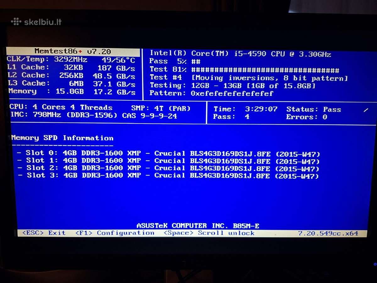 24gb Ddr3 6x4gb Crucial Ballistix Sport1600mhz Cl9 - nuotraukos Nr. 3