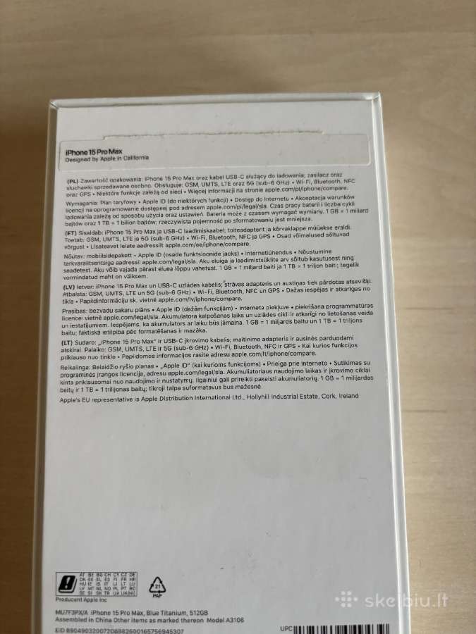 iPhone 15 Pro Max 512gb blue titanium - nuotraukos Nr. 9