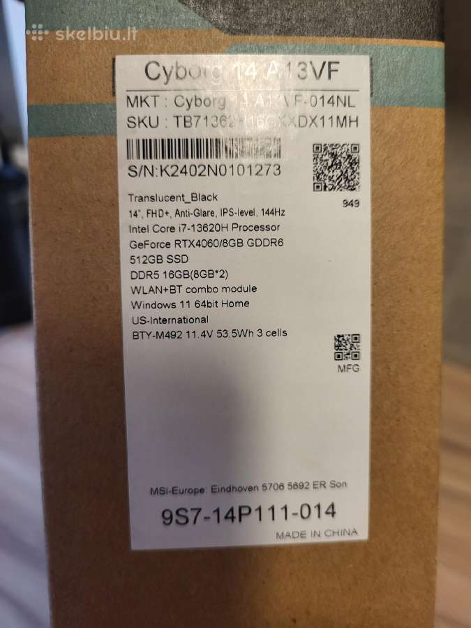 Msi Cyborg 14 A13vf - nuotraukos Nr. 6
