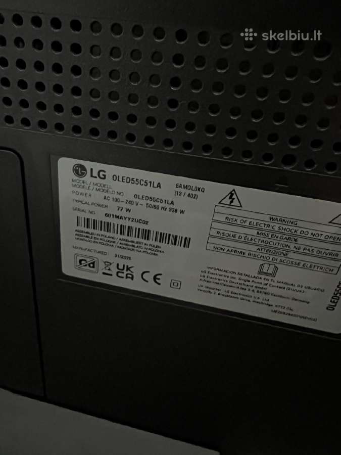 LG Oled55c5la 2025 su skilusiu ekranu - nuotraukos Nr. 3