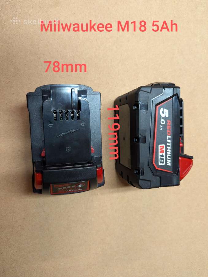 Baterijos Makita 18v 40v, Milwaukee 18v - nuotraukos Nr. 4