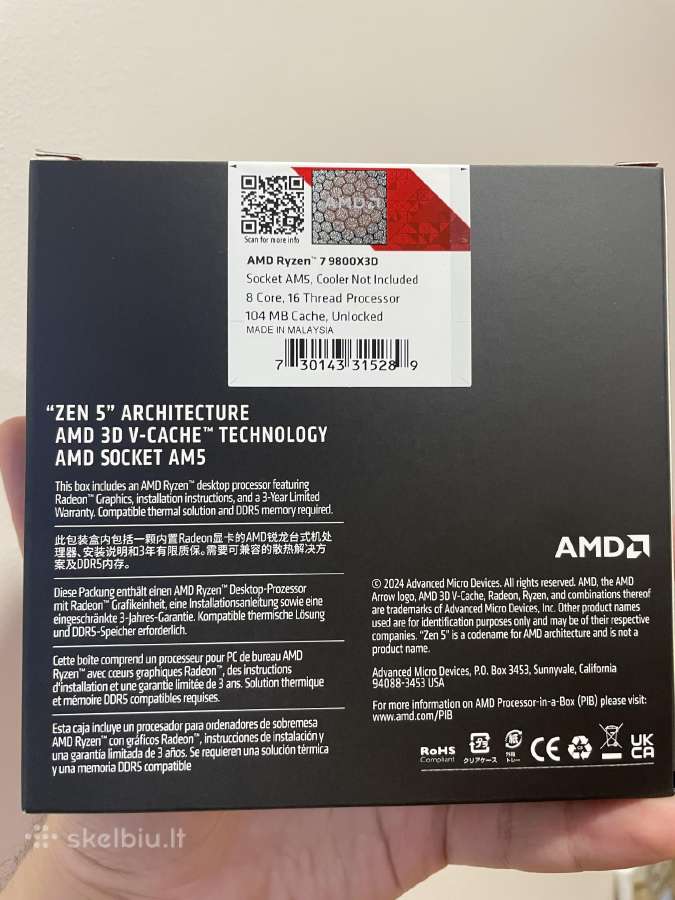 Amd Ryzen 7 9800x3d - nuotraukos Nr. 2