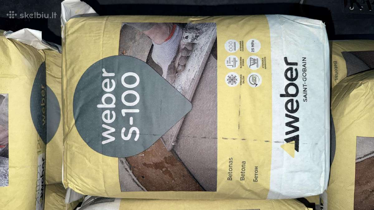 Sausas betono mišinys Weber S 100 - nuotraukos Nr. 2
