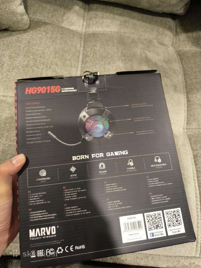 Naujos Marvo Hg9015g 7.1 Gaming Ausines - nuotraukos Nr. 2