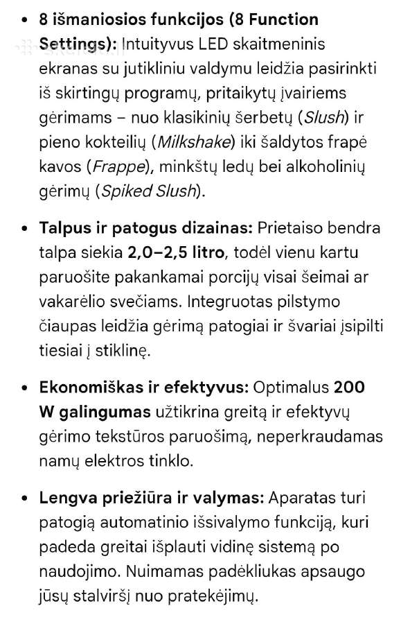 Šaldytų gėrimų ir ledų gaminimo aparatas namams - nuotraukos Nr. 3