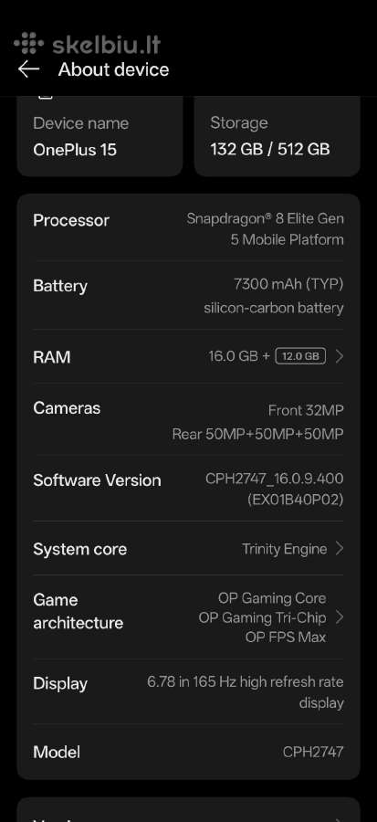 Oneplus15 16/512gb - nuotraukos Nr. 10