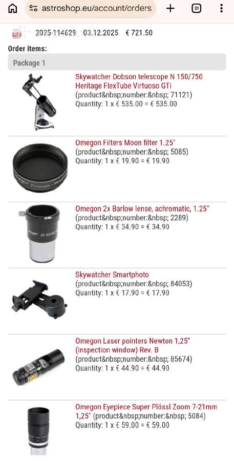 Sky-watcher Virtuoso Gti Collapsible P150 - nuotraukos Nr. 6