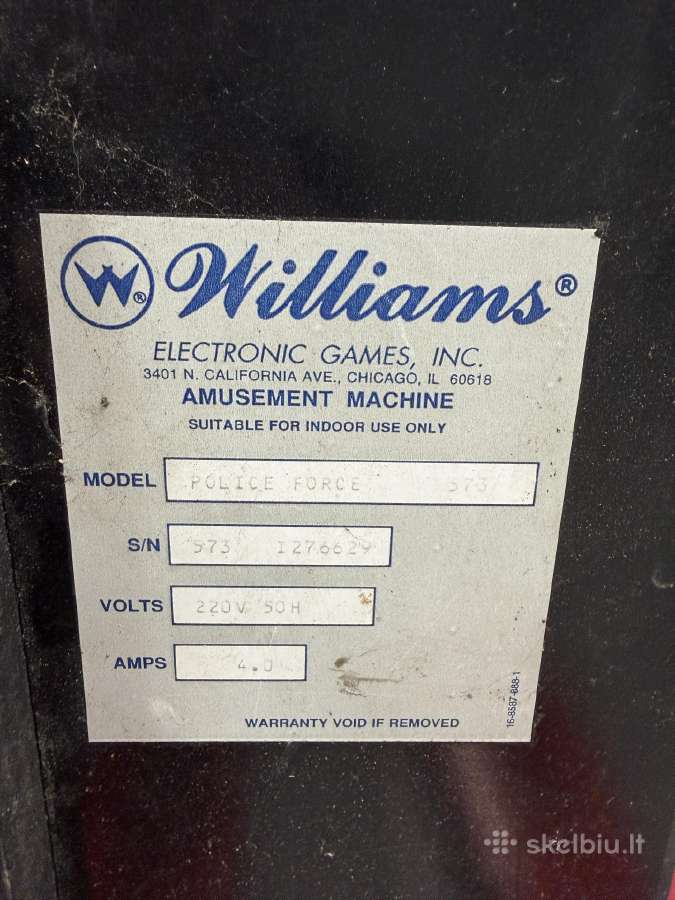 Pinball žaidimų automatas Williamspolice Force - nuotraukos Nr. 9