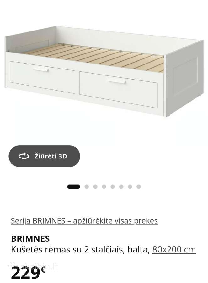 Ikea Brimnes išskleidžiama lova - nuotraukos Nr. 2