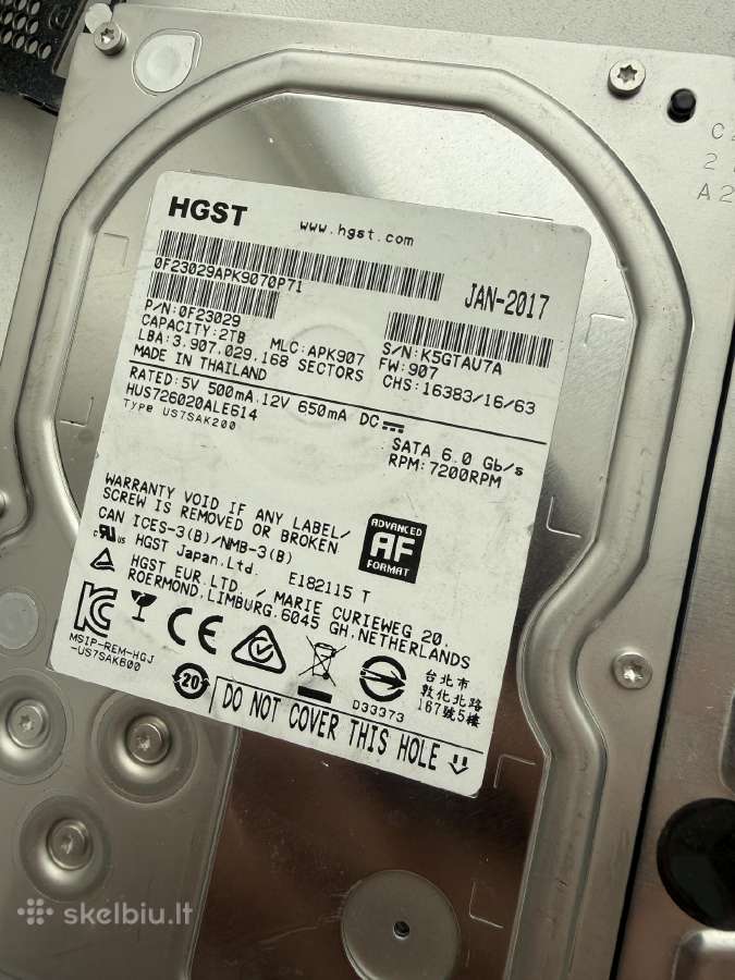 2 TB HDD kietieji diskai 7200 Rpm Sata - nuotraukos Nr. 2