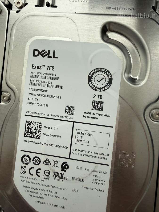 2 TB HDD kietieji diskai 7200 Rpm Sata - nuotraukos Nr. 4