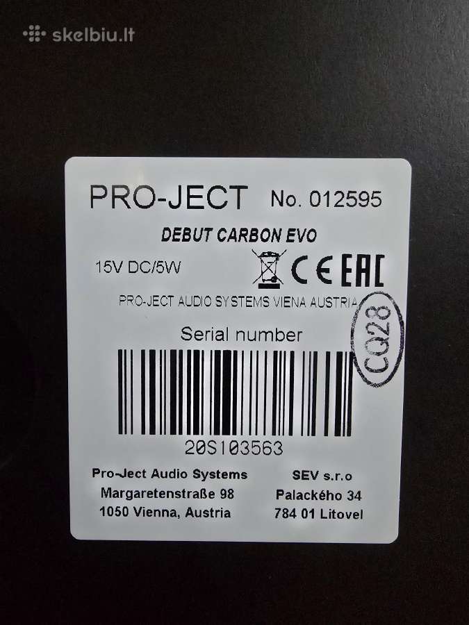 Pro-ject Debut Carbon EVO patefonas - nuotraukos Nr. 2