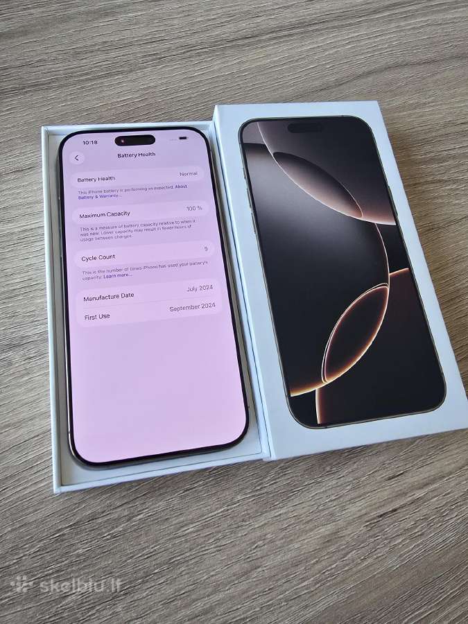 iPhone 16 Pro Max 256gb 100% Battery - nuotraukos Nr. 2