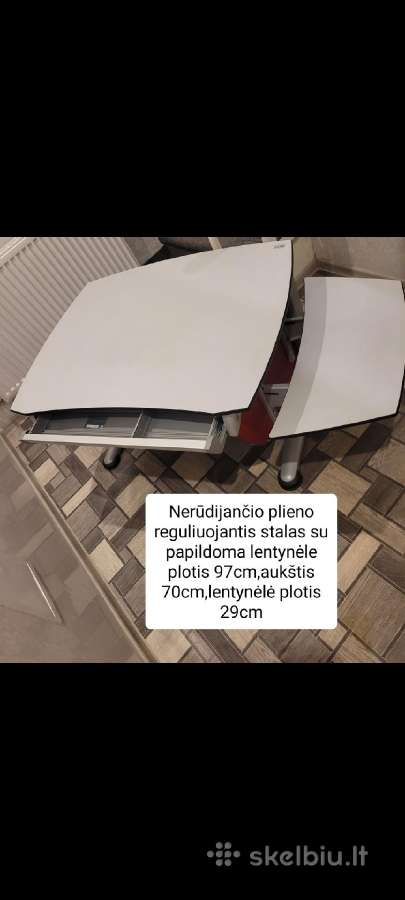 Stalas su komoda nerūdijantis plienas - nuotraukos Nr. 2