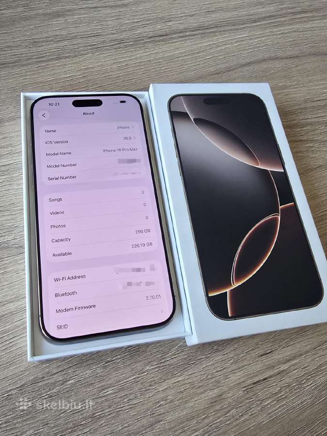 iPhone 16 Pro Max 256gb 100% Battery - nuotraukos Nr. 5