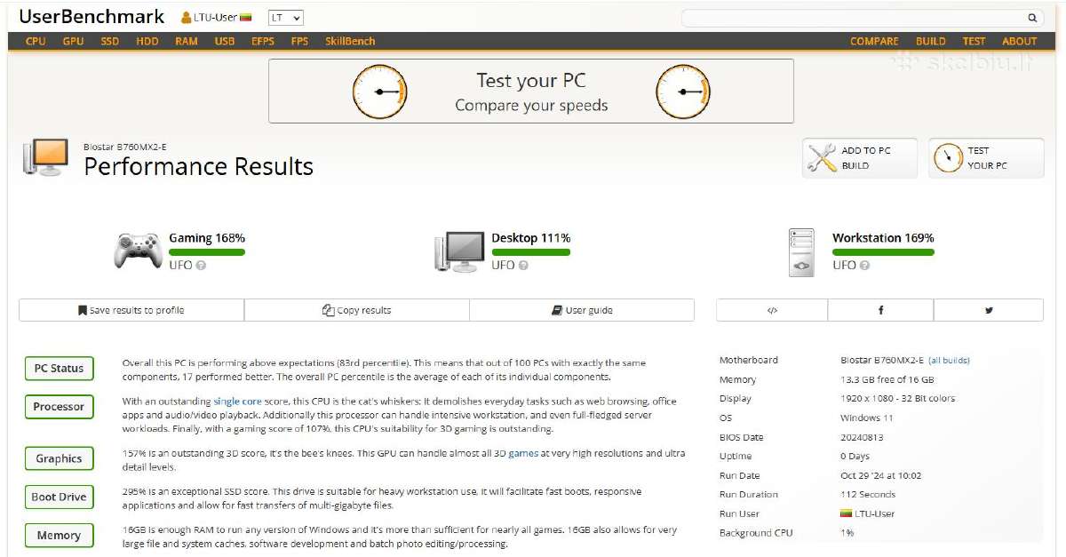 Intel i5 14400f Rtx 3070 RAM 16gb 3200mts 1tb - nuotraukos Nr. 14