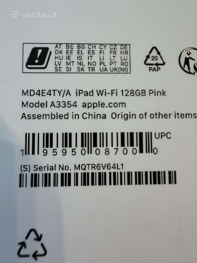 Apple iPad A15 wi-fi 128gb pink naujas - nuotraukos Nr. 3