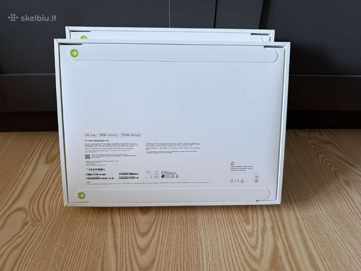 Nauji MacBook Air 13 M5 16/512gb silver, midnight - nuotraukos Nr. 2