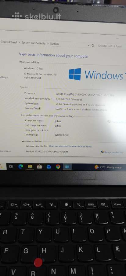 Lenovo t440s - nuotraukos Nr. 3