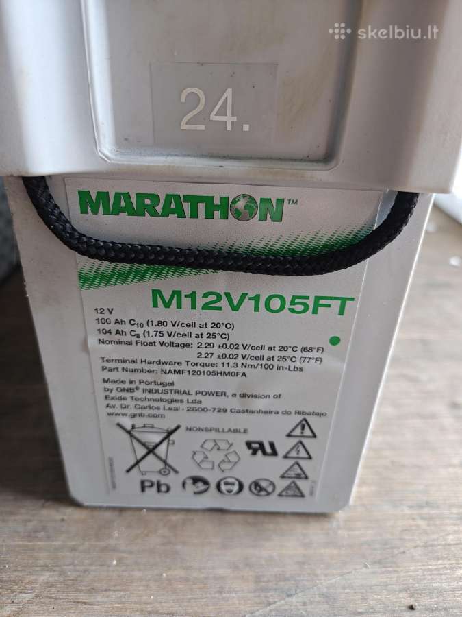 Marathon m12v105ft akumuliatoriai - nuotraukos Nr. 2