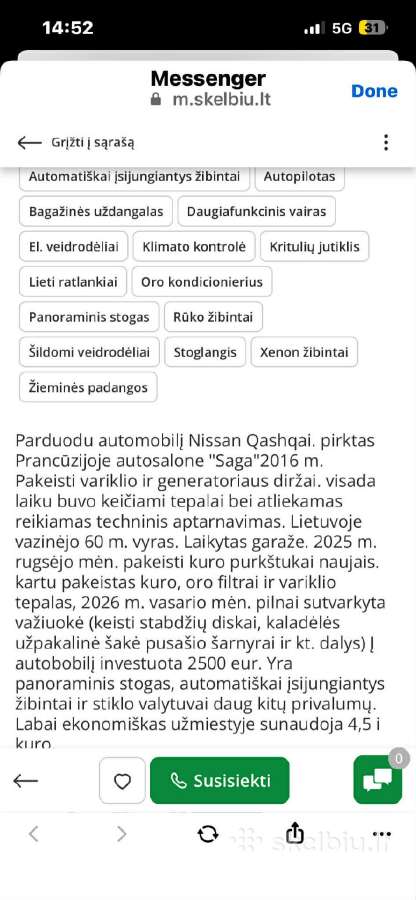 Parduodu gerai prižiūrėtą Nissan Quashqai 2008m. - nuotraukos Nr. 4