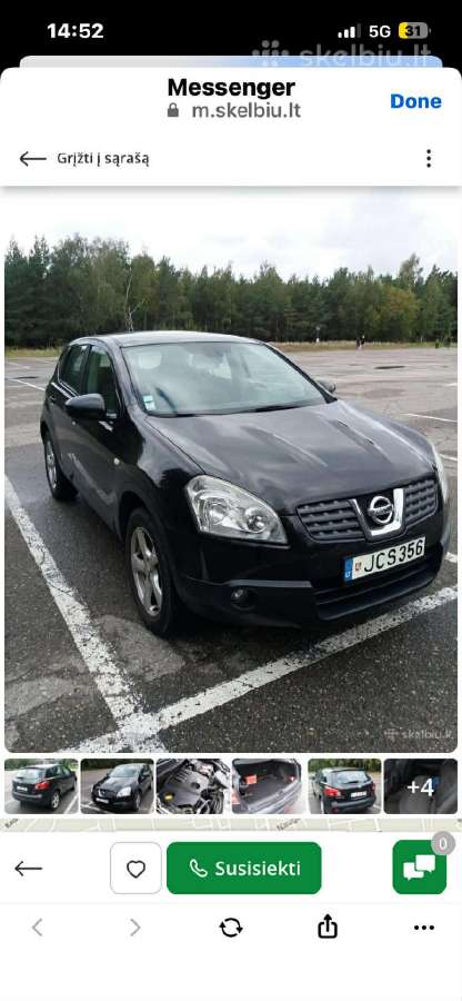Parduodu gerai prižiūrėtą Nissan Quashqai 2008m. - nuotraukos Nr. 2