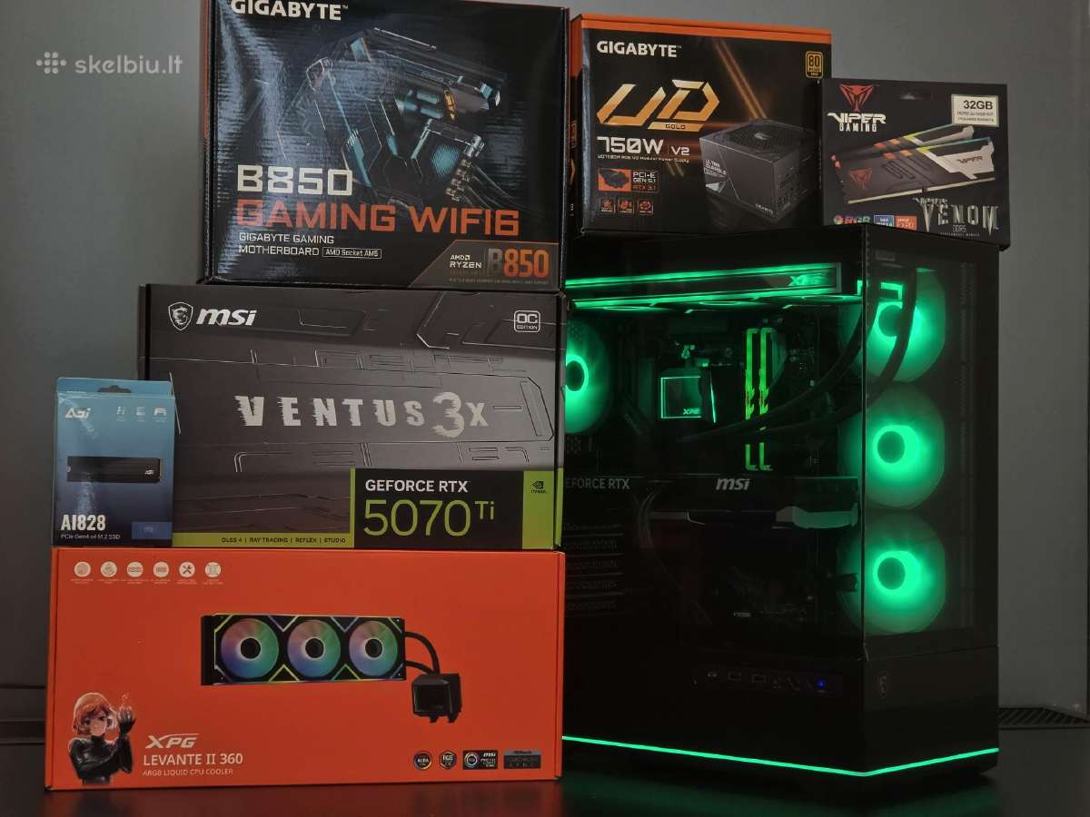 Rtx 5070 Ti 16gb kompiuteris su 7 7800x3d ir 32gb - nuotraukos Nr. 7