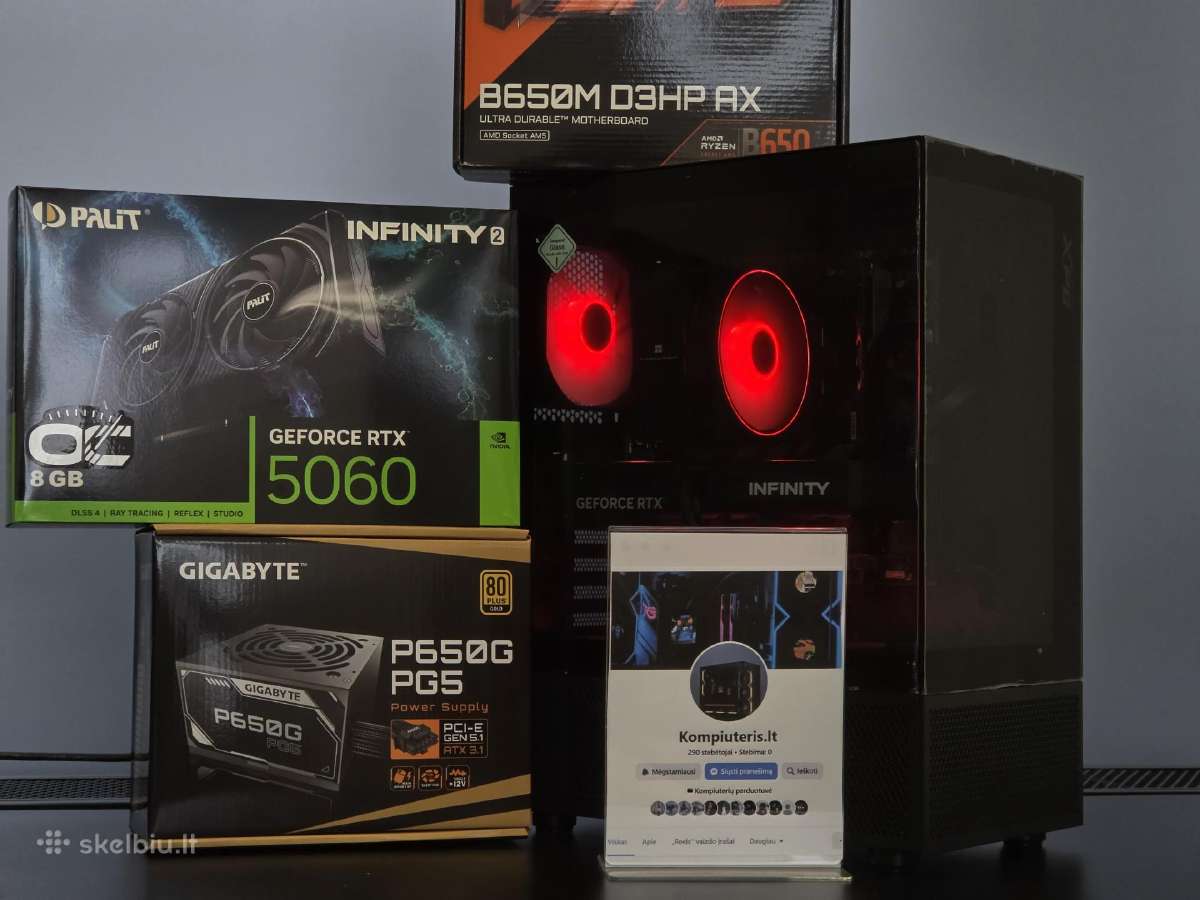 Ryzen 5 7500f su Rtx 5060, 1tb, 16gb kompiuteris - nuotraukos Nr. 10