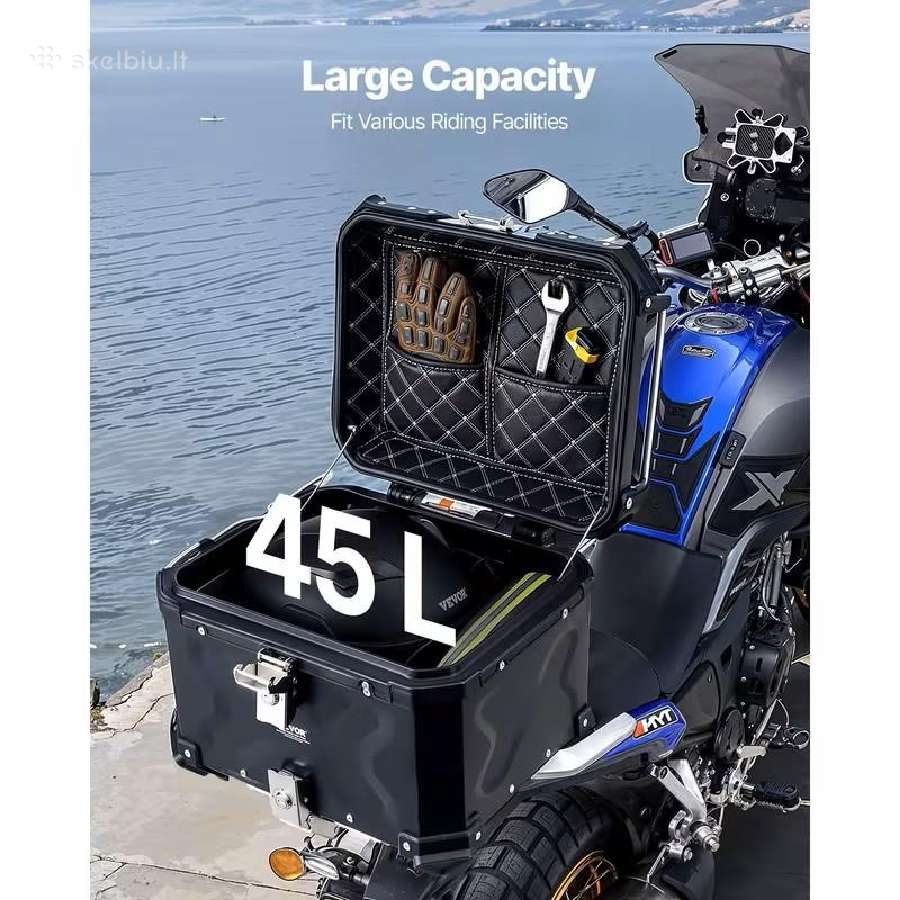 Motociklo centrinė dėžė 45l aliuminė - nuotraukos Nr. 3
