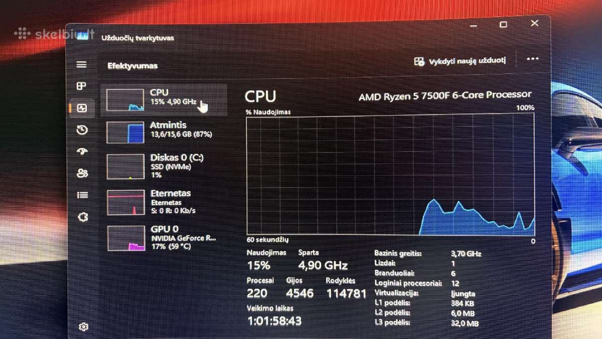Rtx 5060ti ryzen 5 7500f 16gb Ddr5 - nuotraukos Nr. 7