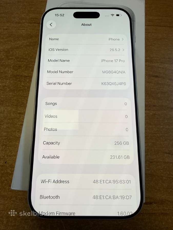 iPhone 17pro 256gb - nuotraukos Nr. 8