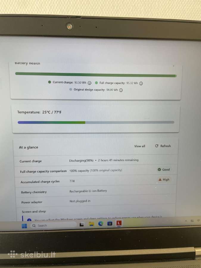 Lenovo Thinkpad P15 Gen 2 i7-11850h 16gb 512gb SSD - nuotraukos Nr. 9