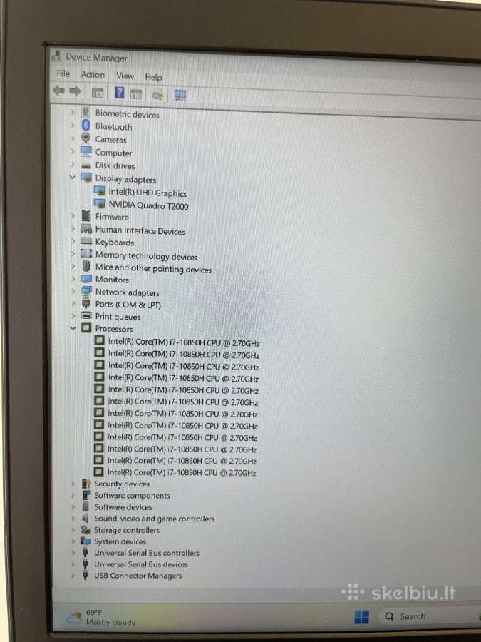 Lenovo Thinkpad P15 Gen 1 i7-10850 16gb 512gb SSD - nuotraukos Nr. 7