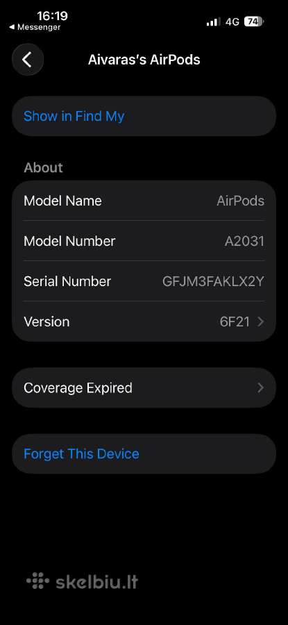 Apple Airpods 2 (2nd gen) su Charging Case origina - nuotraukos Nr. 5