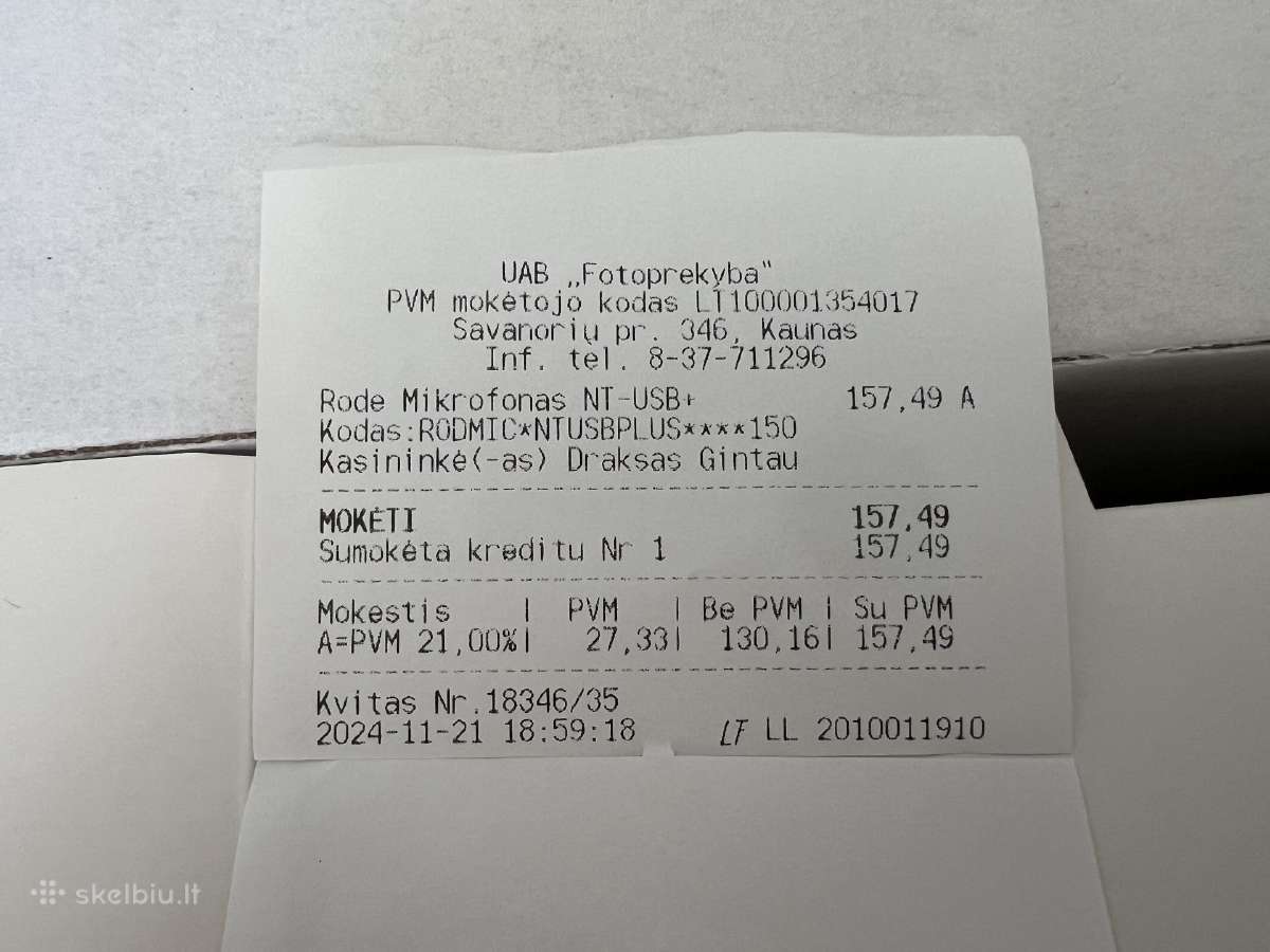 Rode Nt-usb+ su garantija - nuotraukos Nr. 3