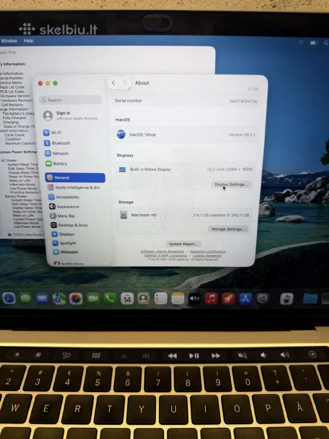 MacBook Pro 13 M2 - nuotraukos Nr. 3