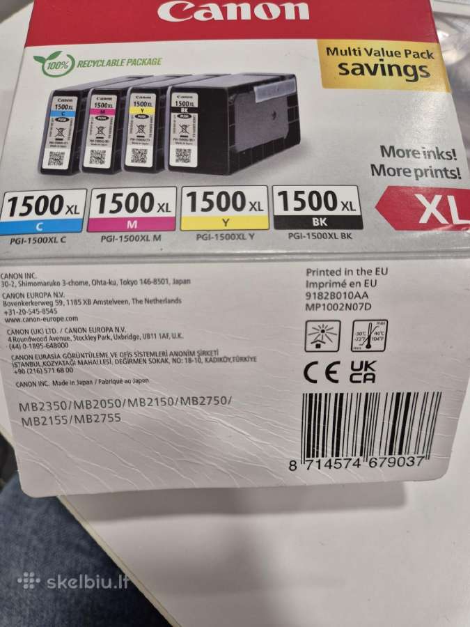 Canon rašalo kasetės Pgi-1500xl - nuotraukos Nr. 2