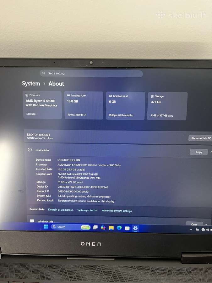 Hp Omen 15 - nuotraukos Nr. 9