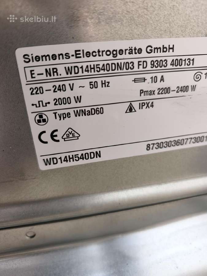 Skelbimo mašina su džiovinimu Siemens 2in1 - nuotraukos Nr. 9