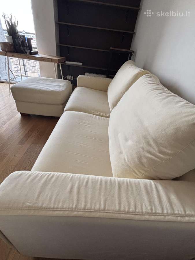 Italų gamybos sofa su 2 dideliais pufais - nuotraukos Nr. 3